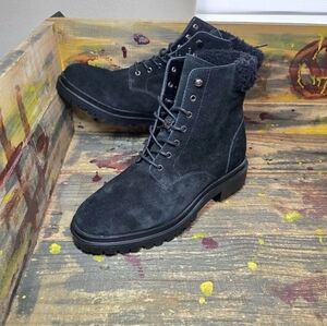 Ralph Lauren Women's Black Suede Shearling Lined‎ Carlee Boots Size 10 New